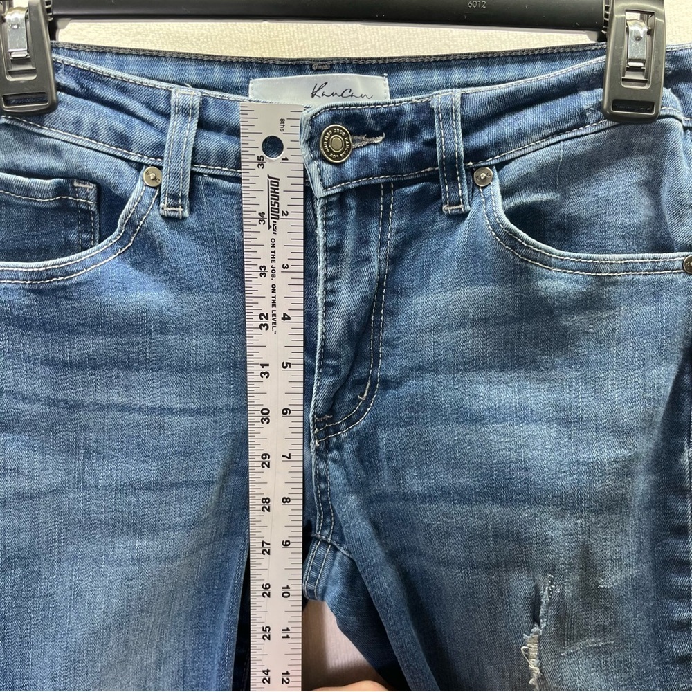 KanCan Distressed Cropped Jeans Womens 9/28 Blue Denim Stretch‎ Cute 2651 - Picture 5 of 9
